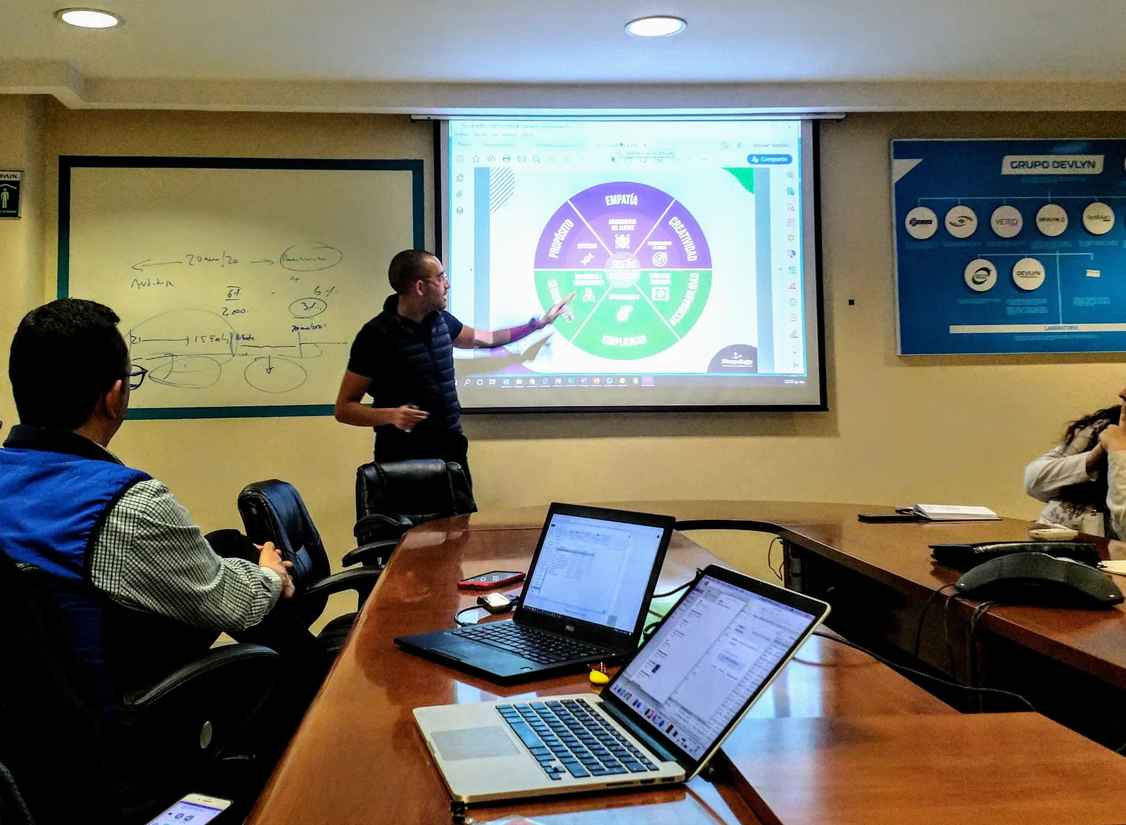 Carlos Agami trabajando con un equipo en una sesión de consultoría
